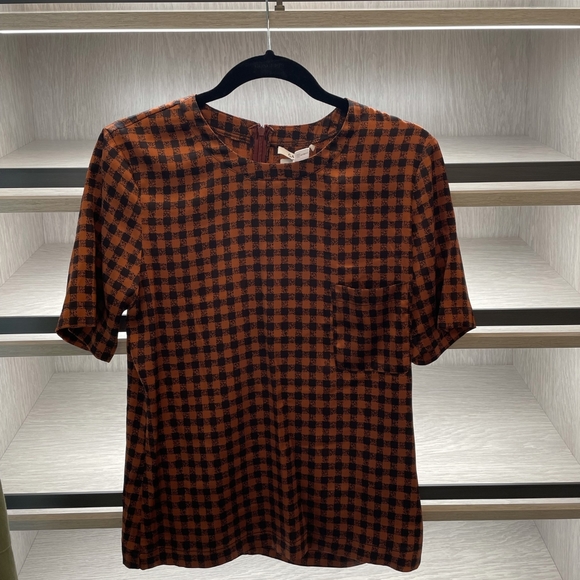 GANNI Jolly Silk Top Smoked Paprika - Picture 2 of 5